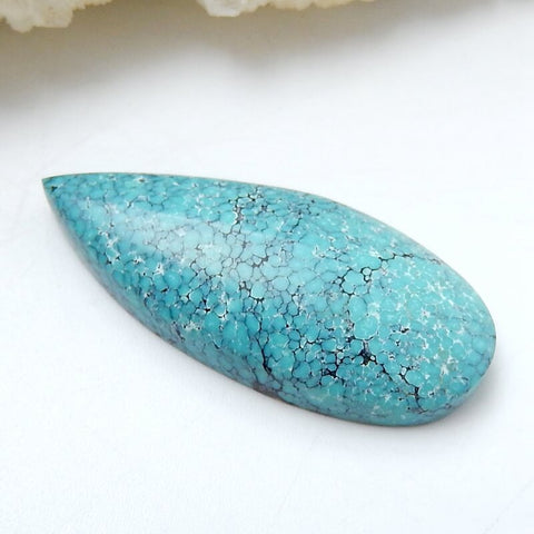 Natural Turquoise Teardrop Flatback Gemstone Cabochon, 30x13x6mm, 14ct - MyGemGarden