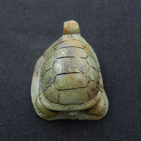 Turquoise Gemstone Turtle Carved Ornament, 51x42x25mm, 64.8g - MyGemGarden