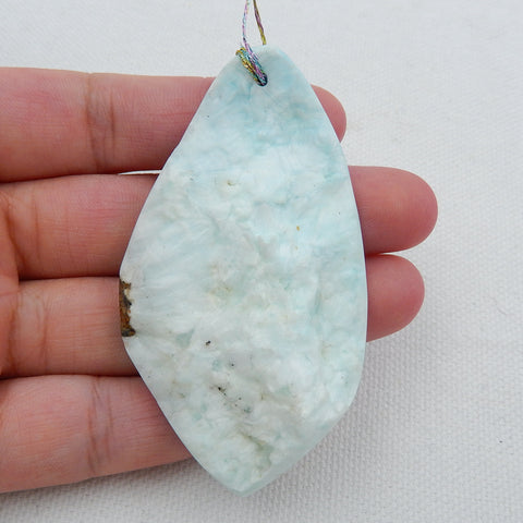 New, Natural Hemimorphite Gemstone Pendant Bead, 67x37x10mm, 27.2g - MyGemGarden