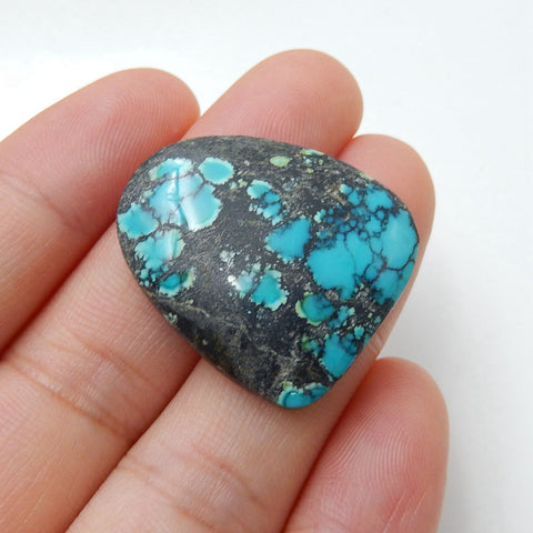 Natural Turquoise Flatback Gemstone Cabochon, 26x23x6mm, 5.6g - MyGemGarden