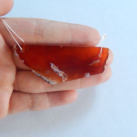 Agate Gemstone Duble Hole Pendant, 58x24x3mm, 8.9g - MyGemGarden