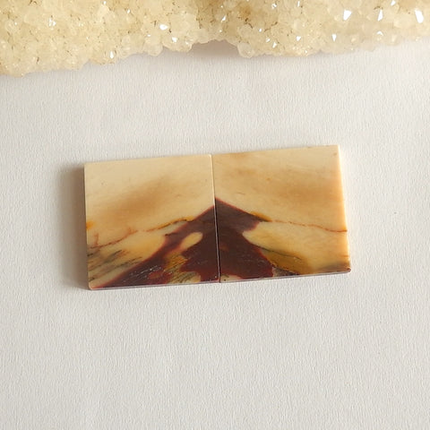 Natural Square Mookaite Jasper Cabochon 23x3mm,7.1g - MyGemGarden