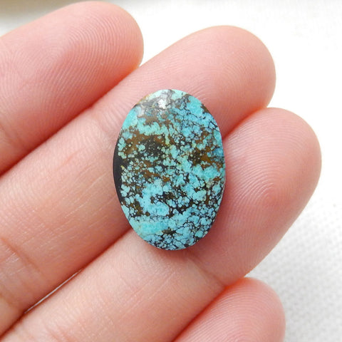 Natural Turquoise Flatback Gemstone Cabochon, 18x12x4mm, 1.6g - MyGemGarden