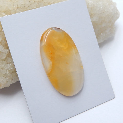 Natural Agate Oval Gemstone Cabochon, 41x23x5xmm, 10.15g - MyGemGarden