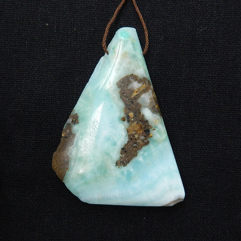 New, Drusy Hemimorphite Gemstone Pendant Bead, 61x40x10mm, 37.6g - MyGemGarden