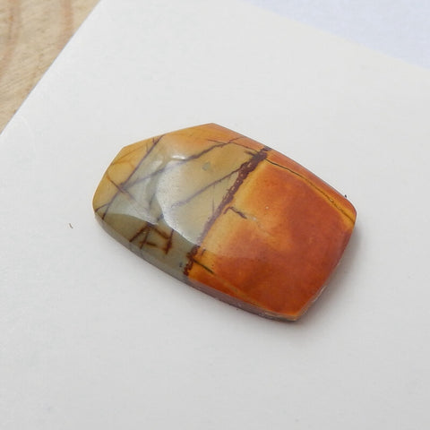 Natural Multi-Color Picasso jasper Gemstone Cabochon, 18x12x4mm, 1.73g - MyGemGarden