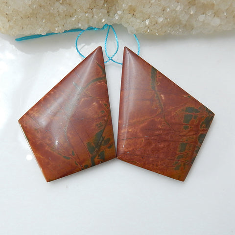 Natural Multi-Color Picasso jasper Earrings Pair, stone for Earrings making, 51x37x4mm, 20.5g - MyGemGarden