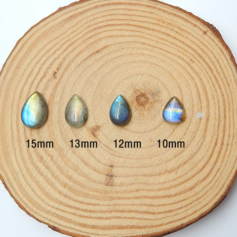 Wholesale 1pc Teardrop Labradorite flatback cabochon, 10mm 12mm 13mm 15mm - MyGemGarden