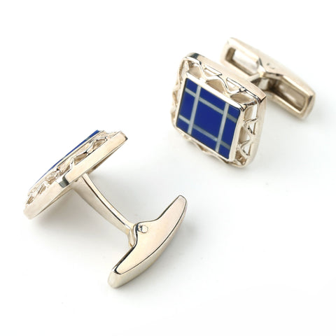 New Design Lapis Lazuli M.O.P Silver cufflinks, 14x3mm 40.5ct - MyGemGarden