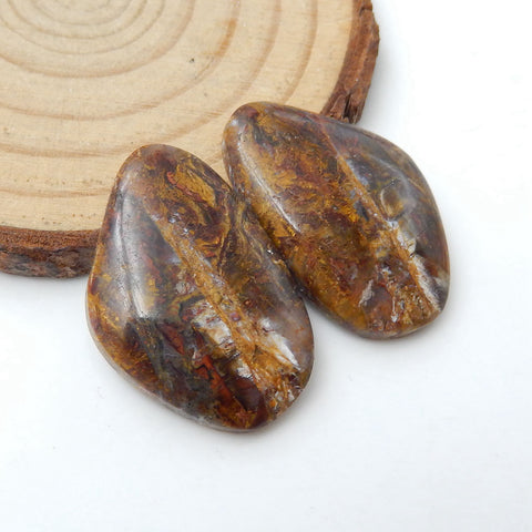 Natural Pieterisite Gemstone Cabochon Pair, 27x18x5mm, 6.7g - MyGemGarden