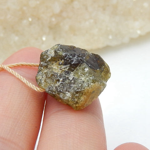 Natural Tourmaline Gemstone Pendant, Nugget Pendant, Tourmaline Pendant, 17x16x10mm, 5g - MyGemGarden