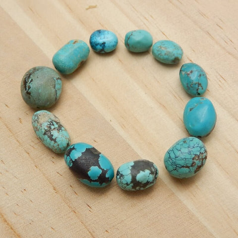 Sale 11 PCS Turquoise Gemstone Loose Beads, 11x9x7mm, 17x12x10mm, 18.8g - MyGemGarden