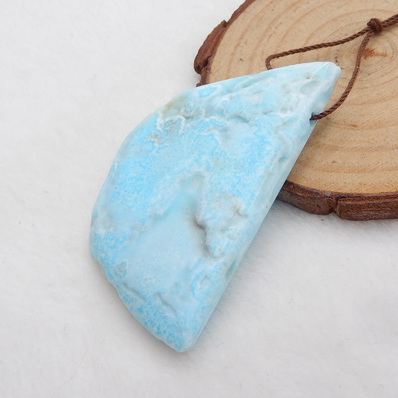 Nugget Larimar Gemstone Pendant, Raw Larimar Pendant, 55x42x7mm, 21.5g