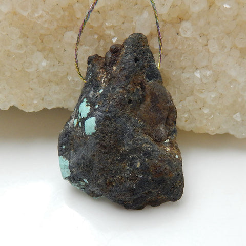 Nugget gemstone Turquoise Pendant, 31x22x9mm, 6.2g - MyGemGarden