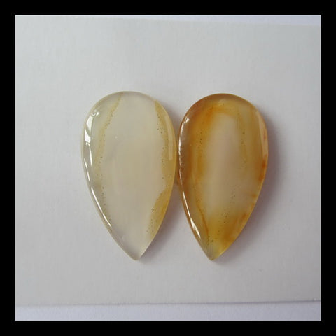 Red Agate Cabochon Pair 31x17x4mm,7.7g - MyGemGarden