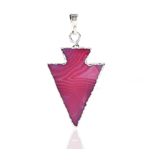 New! Silver Plated Crystal cluster Stone pink Pendant Jewelry for Women, 34x24x8mm, 6.3g - MyGemGarden