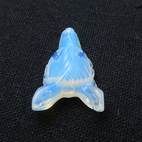 Carved Wolf head Opalite Gemstone Pendant , 25x19x9mm, 3.8g - MyGemGarden