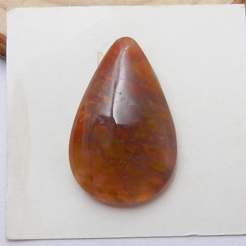 Natural Ocean Jasper Teardrop Gemstone Cabochon, 28x18x6mm, 4.3g - MyGemGarden