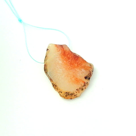 Hot sale Orange Agate Pendant Bead, 36x27x7mm, 10.5g - MyGemGarden