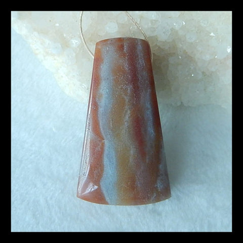 Ocean Jasper Gemstone Pendant Bead, 44x25x12mm, 20.7g - MyGemGarden