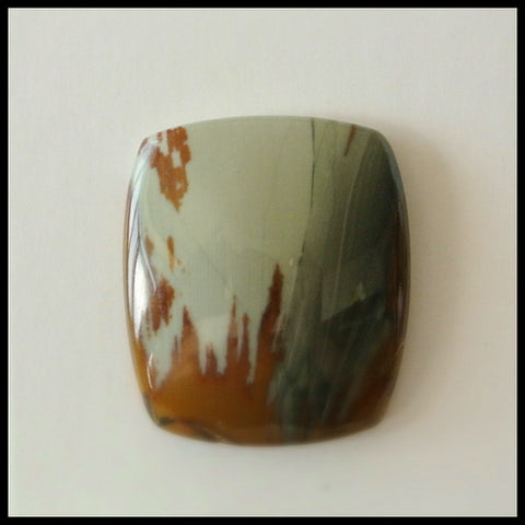 Natural US Biggs Picture Jasper Gemstone Cabochon, 24x21x6mm, 5.8g - MyGemGarden