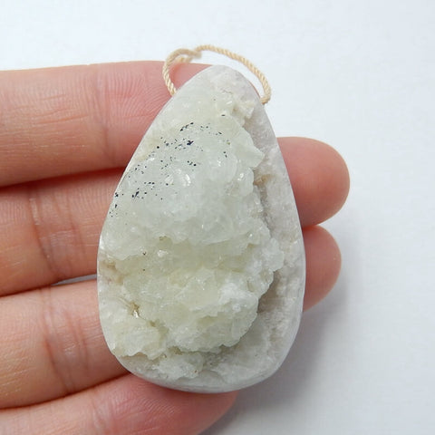 Natural Quartz Pendant Bead, 43x23x19mm, 24.5g - MyGemGarden