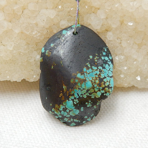 Nugget gemstone Turquoise Pendant, Best Jewelry Handmade DIY Jewelry Making, 36x25x7mm, 7.8g - MyGemGarden