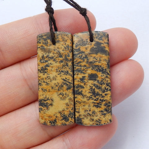 Natural Chohua Jasper Earrings Pair, stone for Earrings making, 35x13x3mm, 7.7g - MyGemGarden