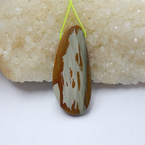 Us Biggs Jasper drilled Gemstone Pendant Bead, 46x20x6mm, 7.9g - MyGemGarden