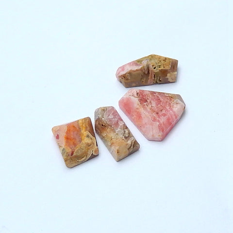 4 pcs Natural Argentina Rhodochrosite Gemstone Cabochons, 19x8x6mm, 19x19x5mm, 10.8g - MyGemGarden