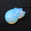 Carved Opalite Gemstone Fox Pendant , Fox Jewelry, 34x25x10mm, 13.9g - MyGemGarden