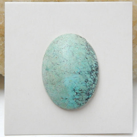 Natural Turquoise Oval Flatback Gemstone Cabochon, 23x17x4mm, 11ct - MyGemGarden