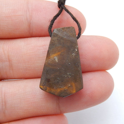 Natural Boulder opal Drilled Gemstone Pendant Bead, 22x14x8mm, 4g - MyGemGarden