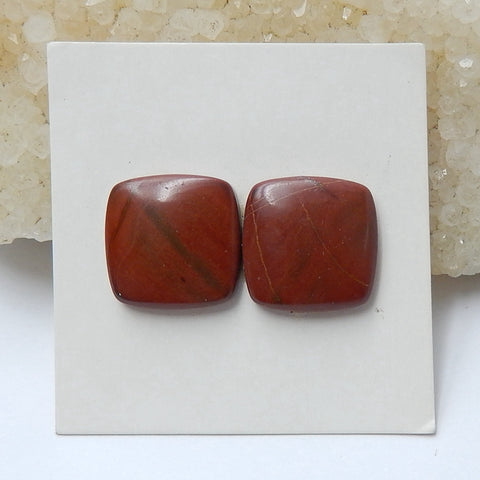 Natural Red River Jasper Rectangle Cabochon Pair, 14x4mm, 3.3g - MyGemGarden