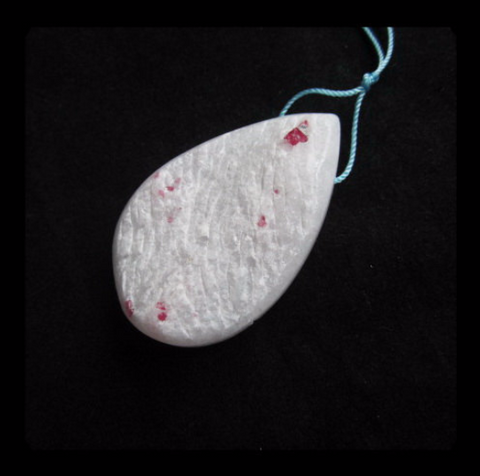 Drusy Ruby Teardrop Pendant Bead, 30x48x11mm, 24.8g - MyGemGarden