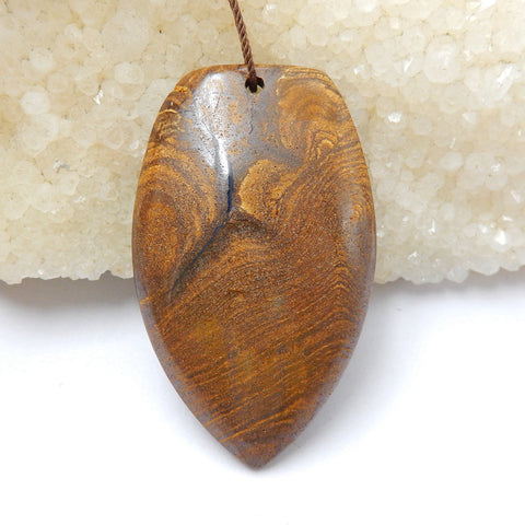 Nouveau, perle pendentif en pierre gemme percée d'opale Boulder naturelle, 37x33x7mm, 9.7g