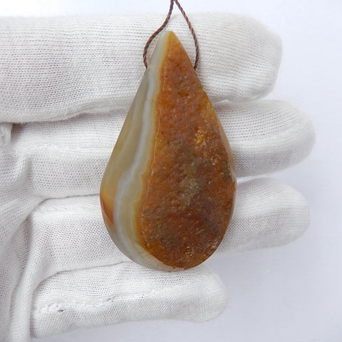 Nugget Agate Gemstone Natural Pendant Bead, 52x30x12mm, 22.4g - MyGemGarden