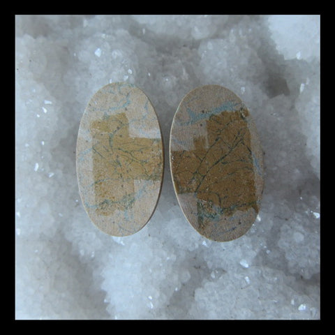 Green Opal Cabochon Pair 29x18x3mm,7.8g - MyGemGarden