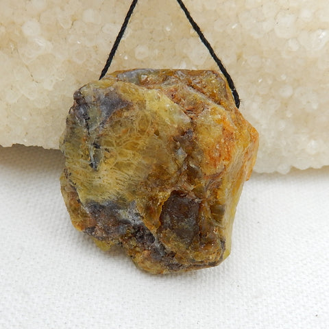 Nugget Yellow Opal Gemstone Pendant Fashion jewelry Necklace, 39x36x20mm, 24.8g - MyGemGarden