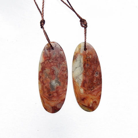 New Arrival Crazy Lace Agate Earrings Pair, 31x13x4mm, 4.6g - MyGemGarden