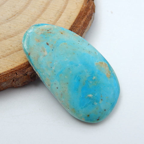 Natural Turquoise Flatback Gemstone Cabochon, 26x16x3.5mm, 1.6g - MyGemGarden