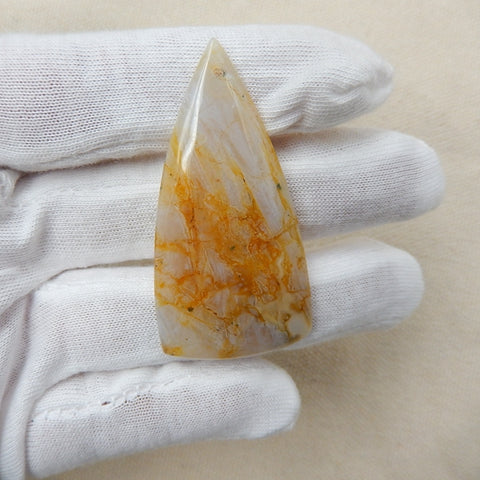 Agate Gemstone Natural Pendant Bead, 52x26x5mm, 10g - MyGemGarden