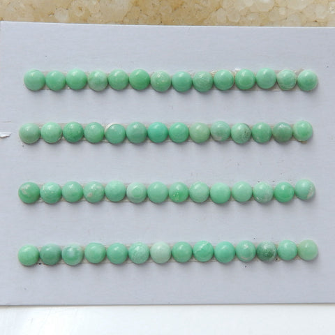 56 PCS Natural variscite Round Flatback Gemstone Cabochon, 4x4x3mm, 2.5g - MyGemGarden