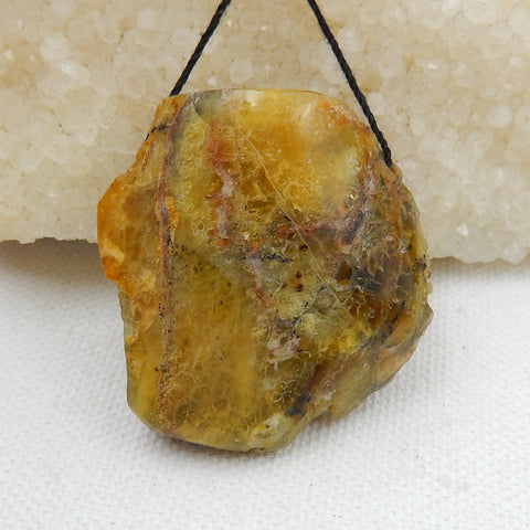 Nugget Yellow Opal Gemstone Pendant Fashion jewelry Necklace, 39x36x20mm, 24.8g - MyGemGarden