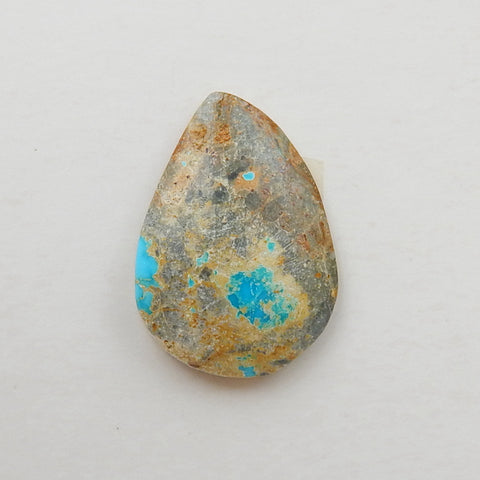 Natural Turquoise Flatback Gemstone Cabochon, 18x13x4mm, 1.4g - MyGemGarden