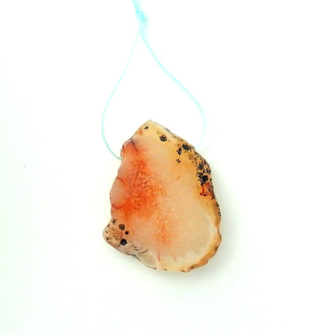 Hot sale Orange Agate Pendant Bead, 36x27x7mm, 10.5g - MyGemGarden