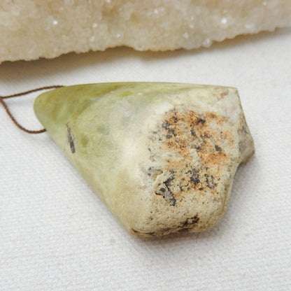 Natural Yellow Opal Gemstone Pendant, Natural Stone Jewelry, 57x40x17mm, 33.6g - MyGemGarden