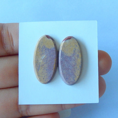 New Ocean Jasper Fashion Natural Stone Cabochon Pair 24x14x3mm,3g - MyGemGarden