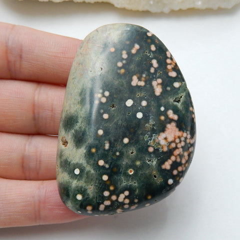 Ocean Jasper Gemstone Cabochon, Nugget Cabochon, 52x47x13mm, 42.5g - MyGemGarden