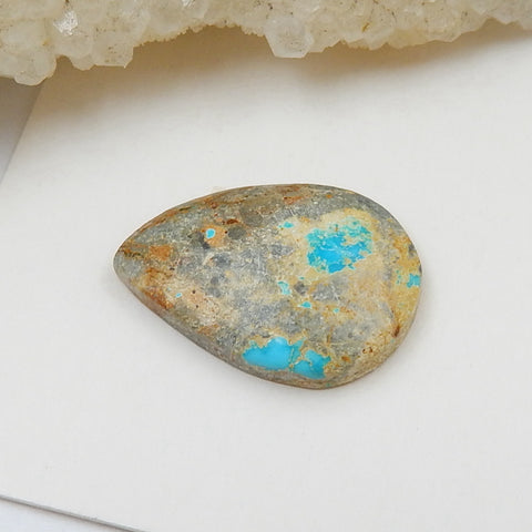 Natural Turquoise Flatback Gemstone Cabochon, 18x13x4mm, 1.4g - MyGemGarden